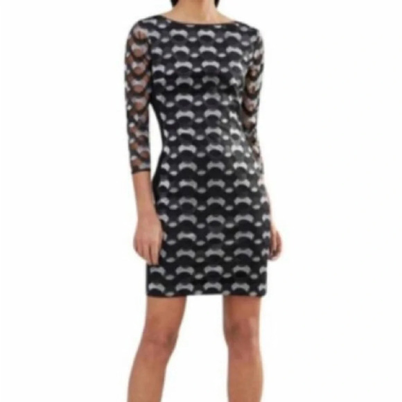 Reiss dress, size 12, black/silver, bodycon, designer, holidays, wedding guest - Picture 2 of 14